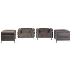 Early Limited Edition Matching Le Corbusier LC3 and LC2 Set by Cassina
