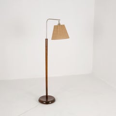 Early Lisa Johansson-Pape Floor Lamp in Birch & Rattan, Orno 1940s