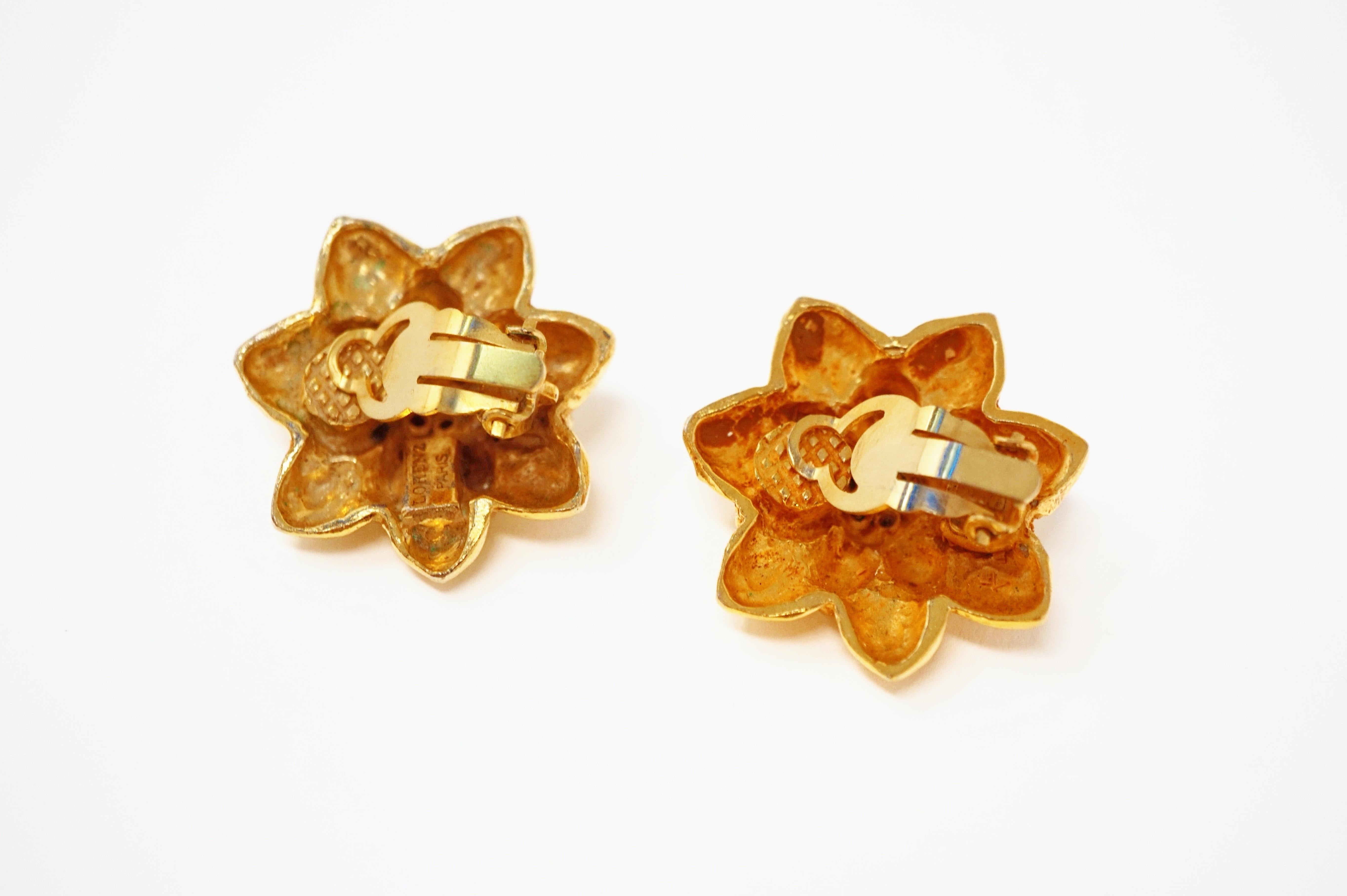 Frühes Lorenz Baumer Set aus vergoldeter floraler Halskette und Ohrringen, signiert, 1980er Jahre im Angebot 7