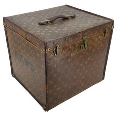 Early Louis Vuitton Hat Trunk Box or Side Table, Circa 1920's