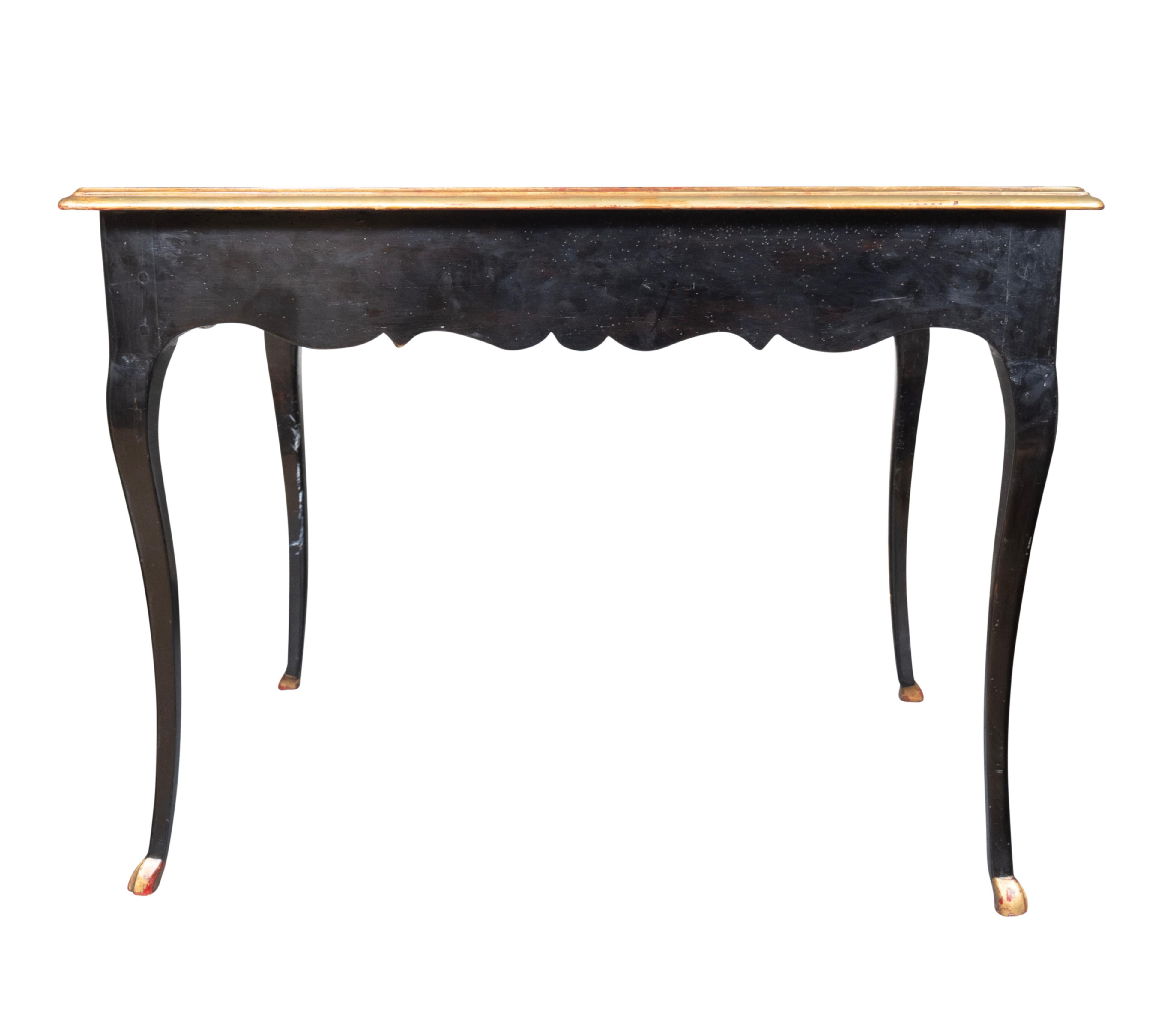 Brass Early Louis XV Ebonized Writing Table For Sale