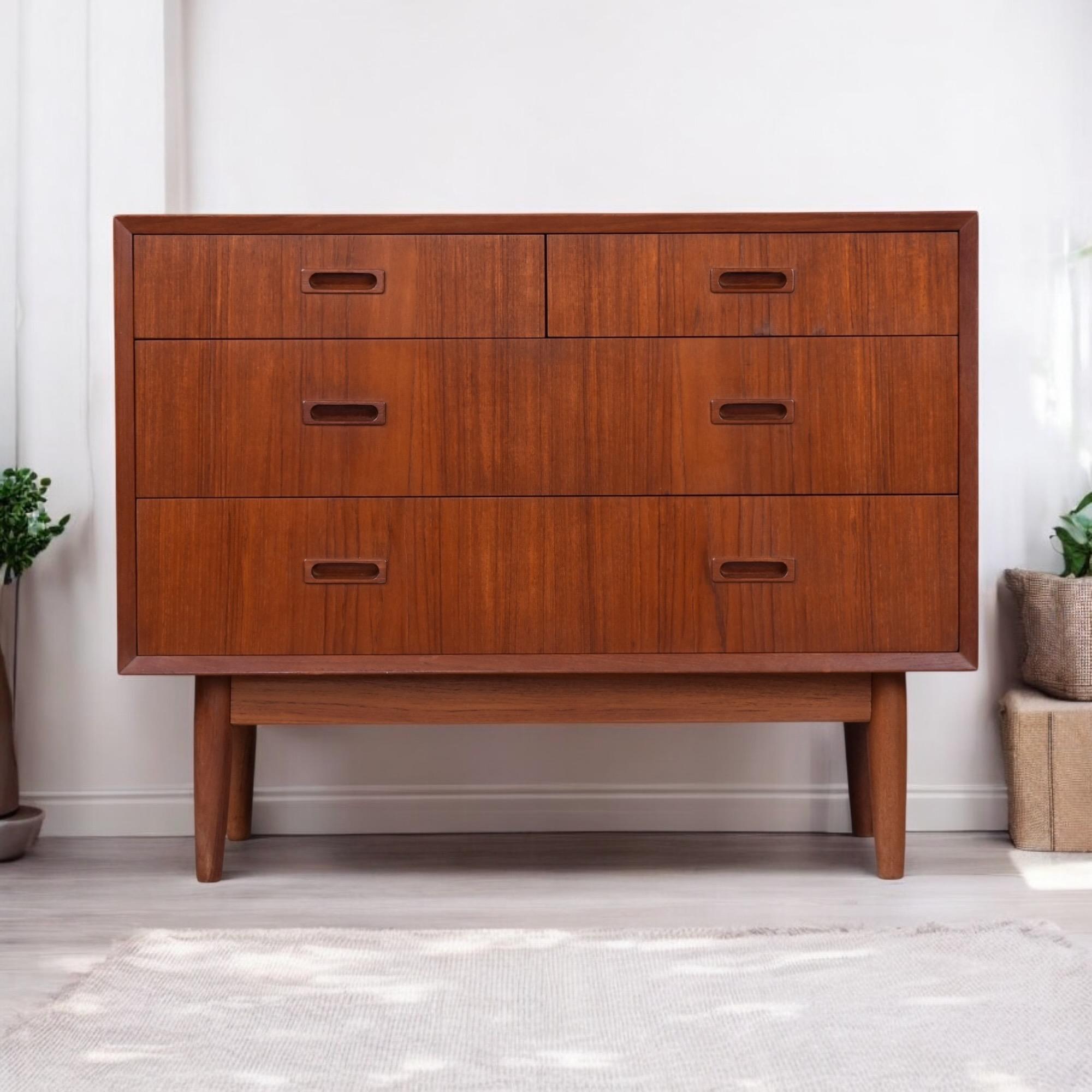 Mid-Century Modern Early Lyby Mobler Danish Teak Chest of Drawers For Sale
