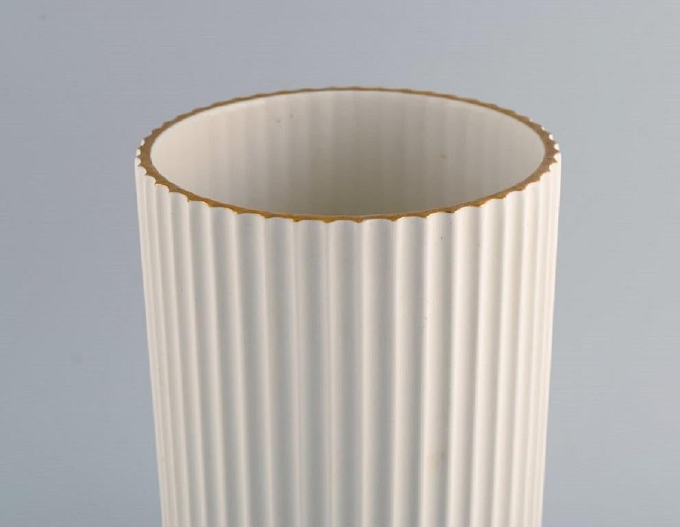 Danish Early Lyngby Porcelain Vase with Gold Decoration, Dated 1936-1940