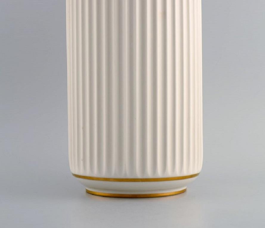 Mid-20th Century Early Lyngby Porcelain Vase with Gold Decoration, Dated 1936-1940