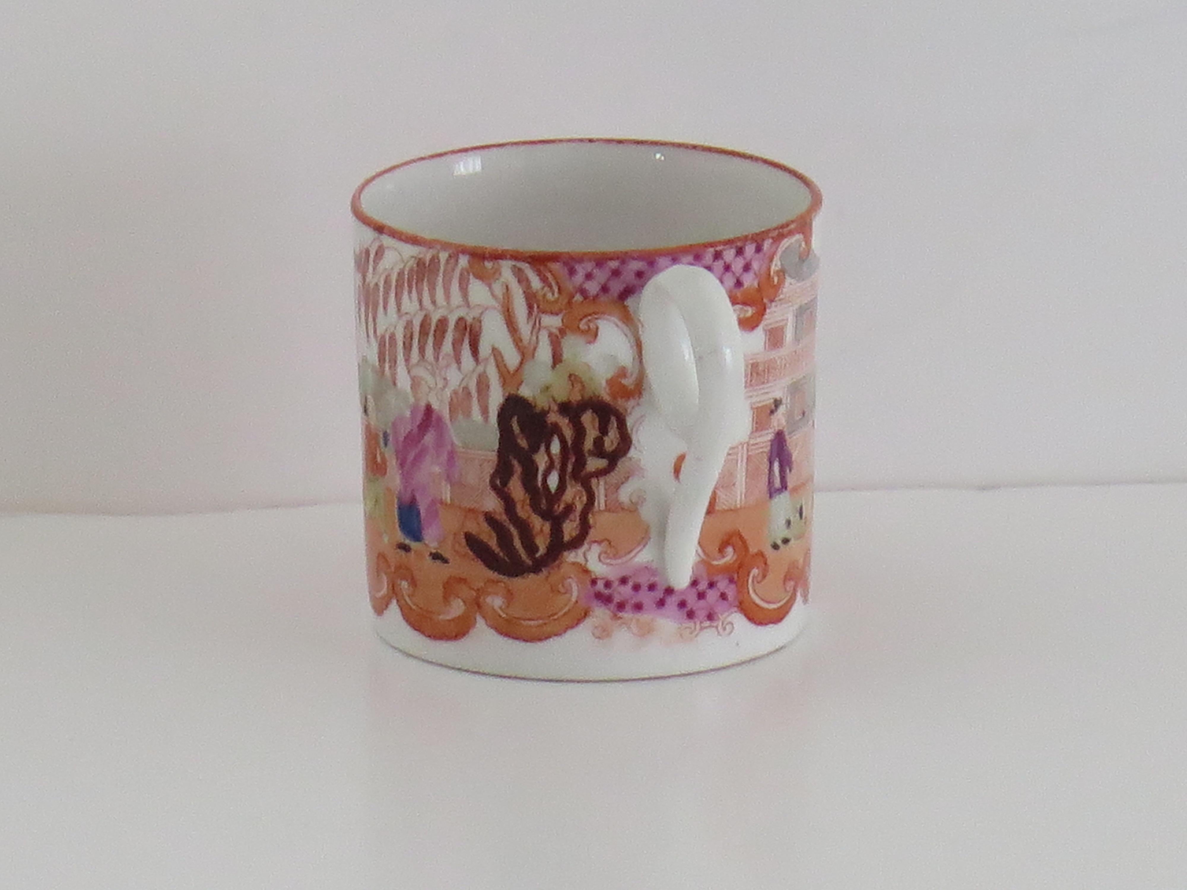 Early Machin Porcelain Coffee Can in The Proposal Chinoiserie ptn, circa 1810 For Sale 1