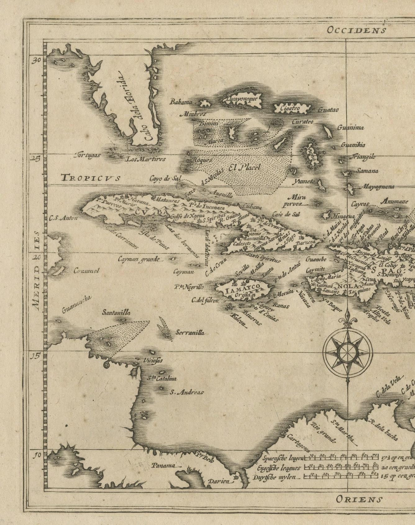 West Indies Antique map Caribbean Cuba Florida by Walker