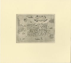 Early Map of Puerto Rico Printed in Venice by G. F. Camocio in 1571