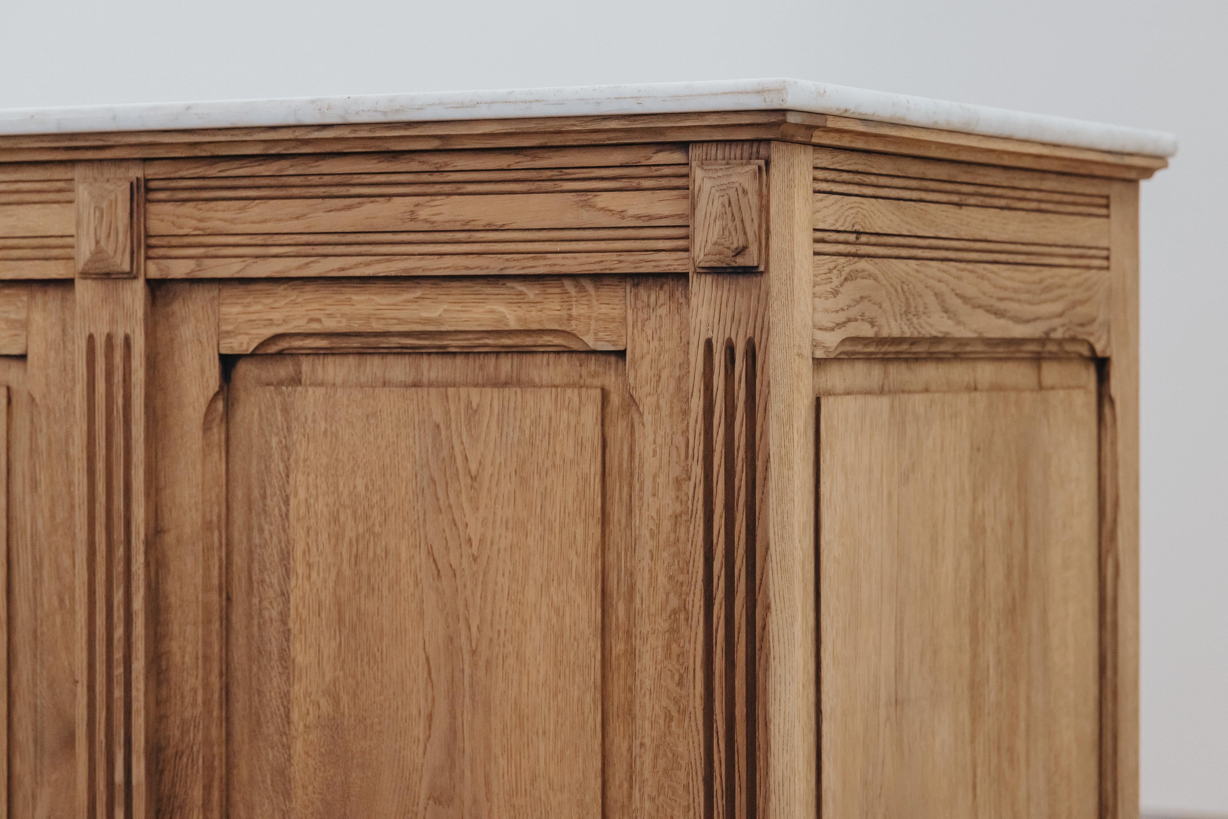 Early Marble And Oak Bakery Counter From France, Circa 1940 For Sale 5
