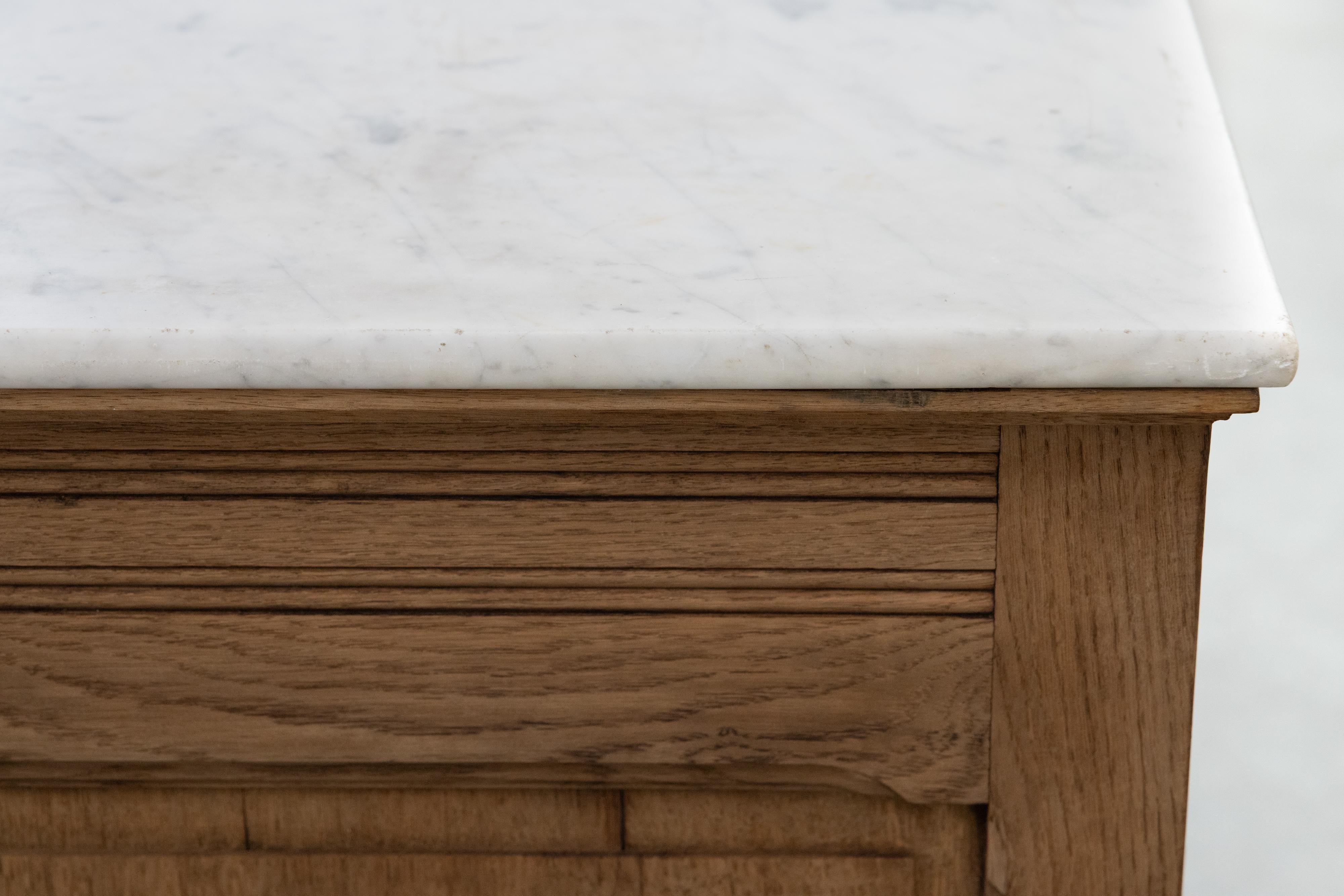Early Marble And Oak Bakery Counter From France, Circa 1940 For Sale 6