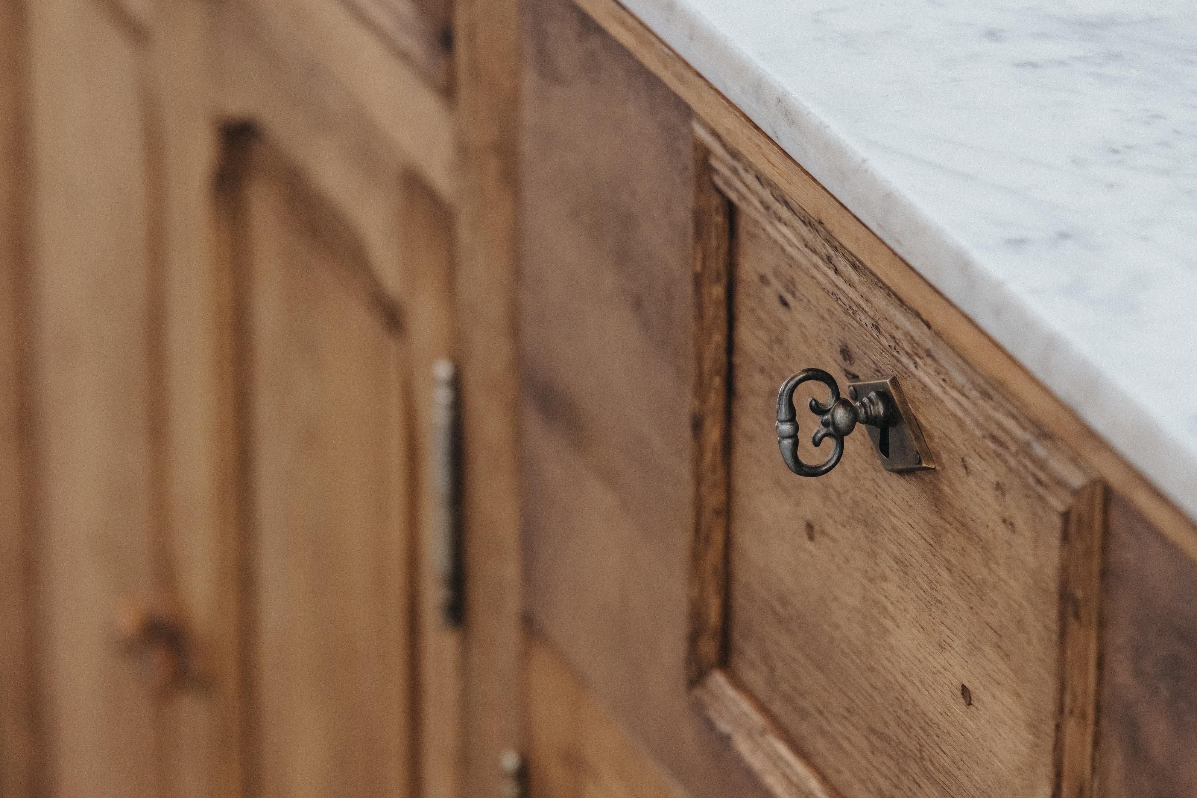 Early Marble And Oak Bakery Counter From France, Circa 1940 For Sale 2