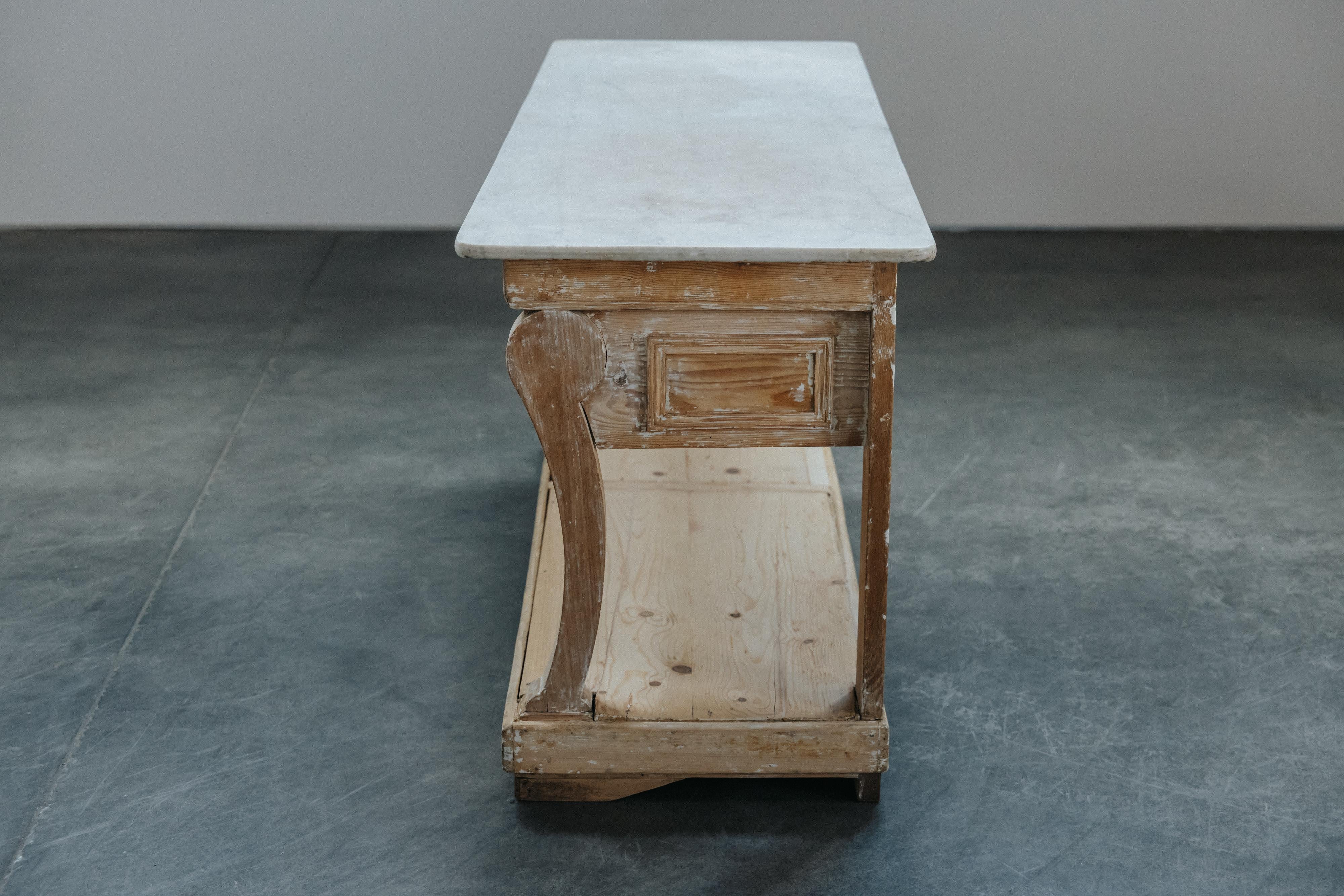 Early Marble Bakery Table From France, Circa 1850 im Angebot 1