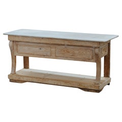 Early Marble Bakery Table From France, Circa 1850