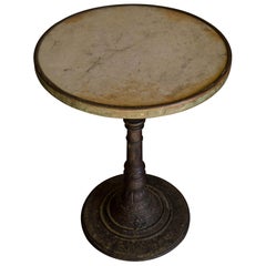 Vintage Early Marble Bistro Table from France, circa 1940