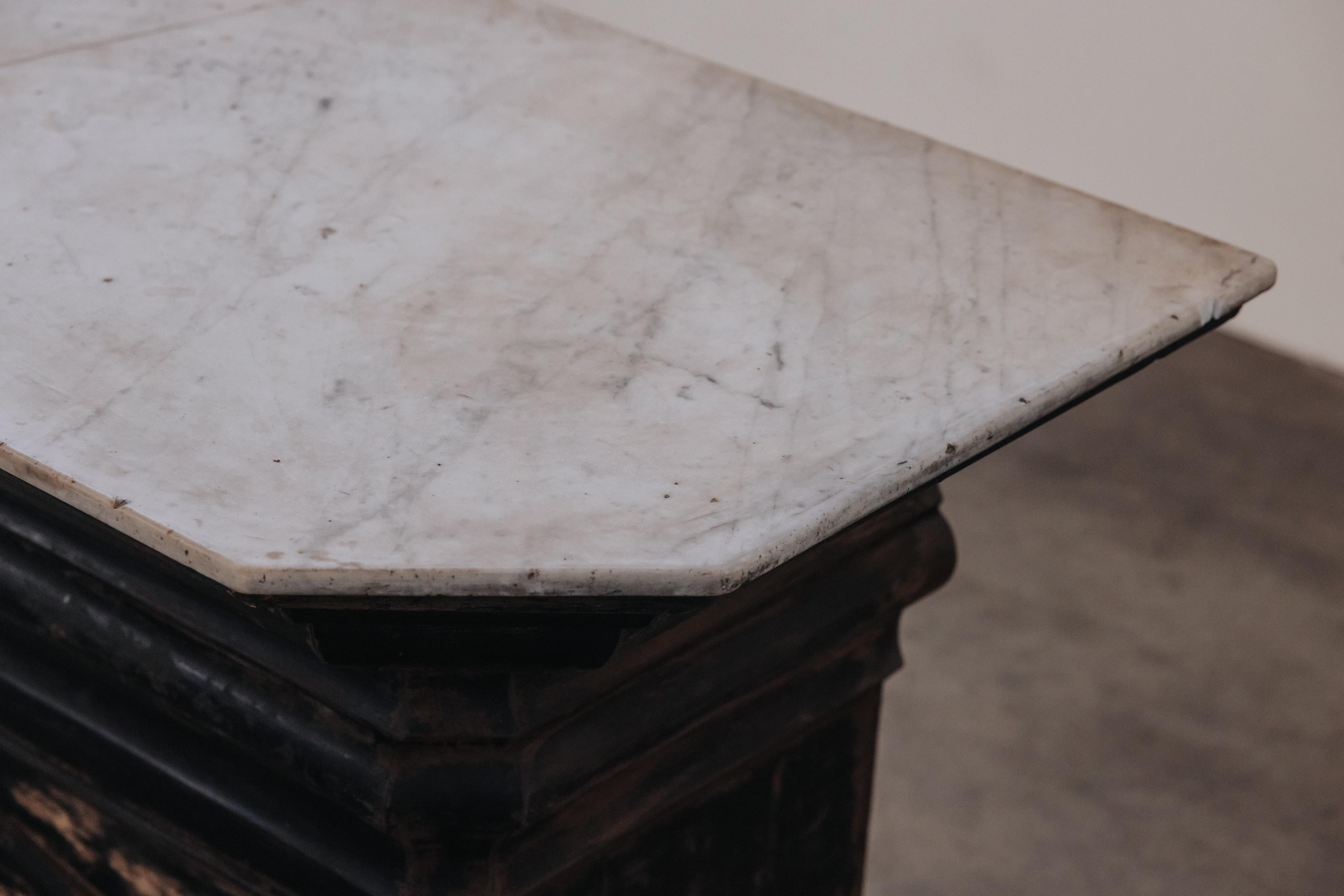 Early Marble Shop Counter From France, Circa 1900 For Sale 4