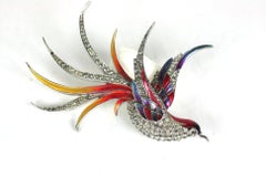 Early Marcel Boucher Enamel Bird of Pradise