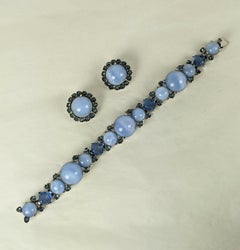 Frühes Marcel Boucher-Set aus Mondstein und Saphir