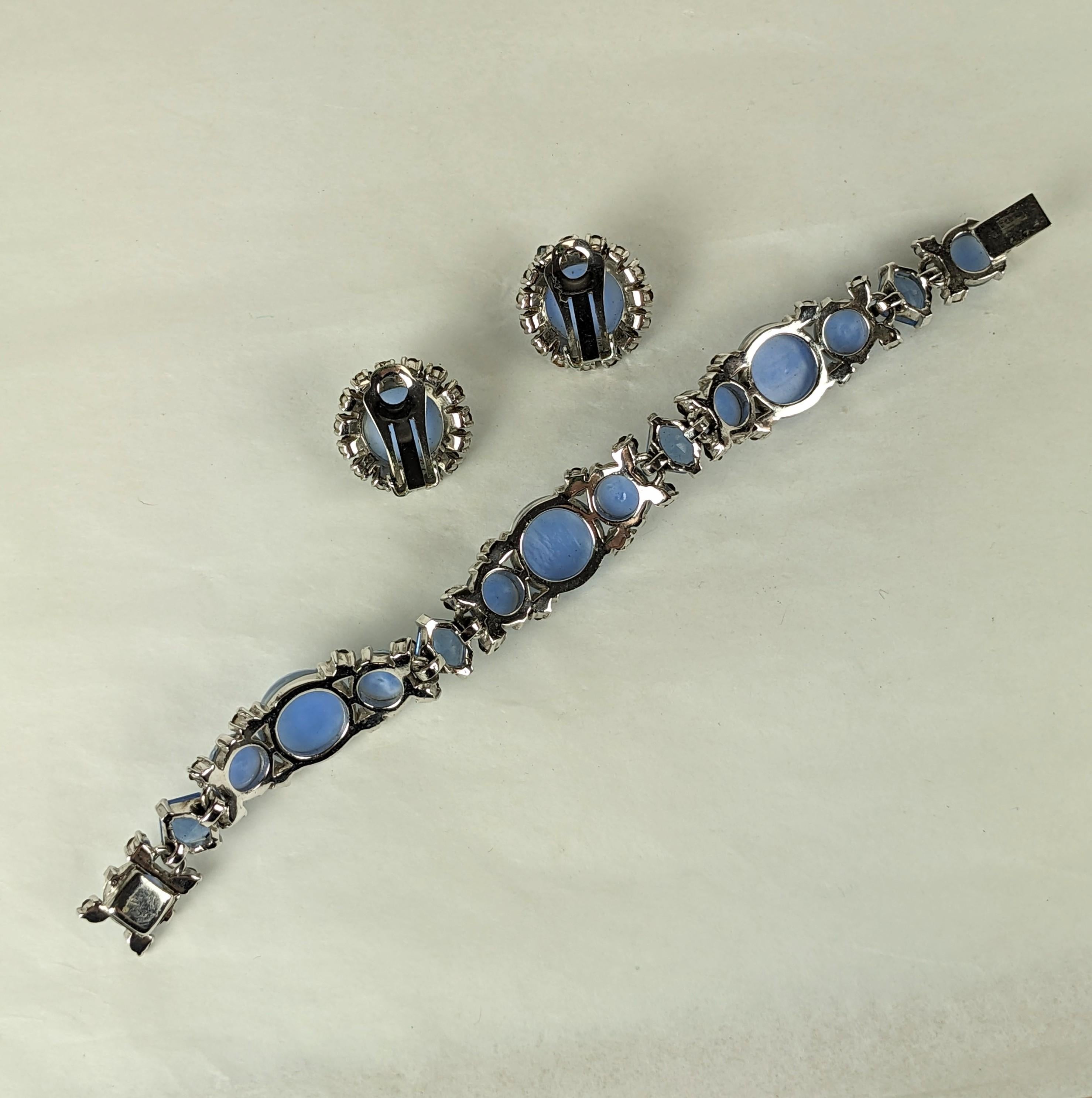 Early Marcel Boucher Faux Moonstone and Sapphire Set In Good Condition For Sale In New York, NY