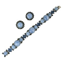 Frühes Marcel Boucher-Set aus Mondstein und Saphir