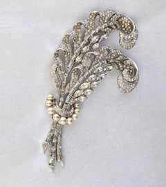 Early Marcel Boucher Pave Feather Brooch