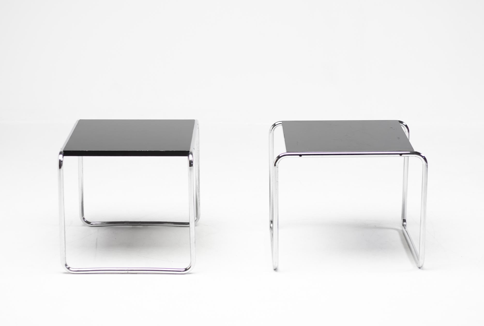 Lacquered Early Marcel Breuer Side Tables by Gavina, Italy