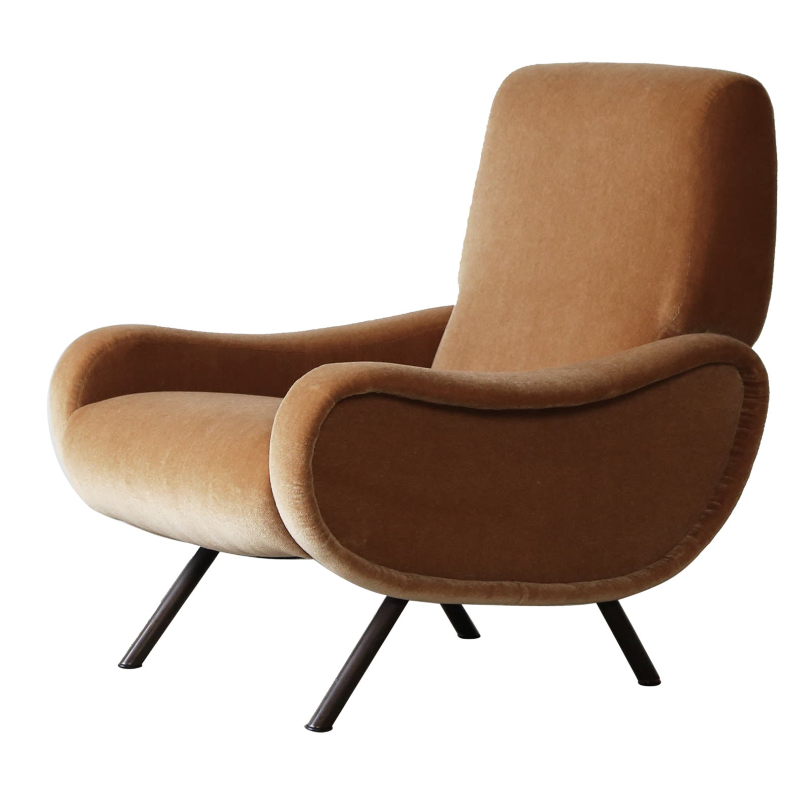 Early Marco Zanuso Lady Chair, Italy, 1960s, New Pure Mohair