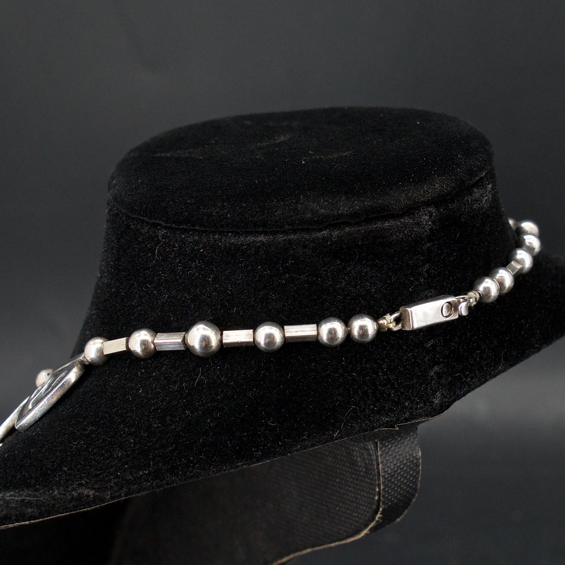 Hand-Crafted Early Margot de Taxco Sterling Parure Set Necklace Earrings Cuff Bracelet For Sale