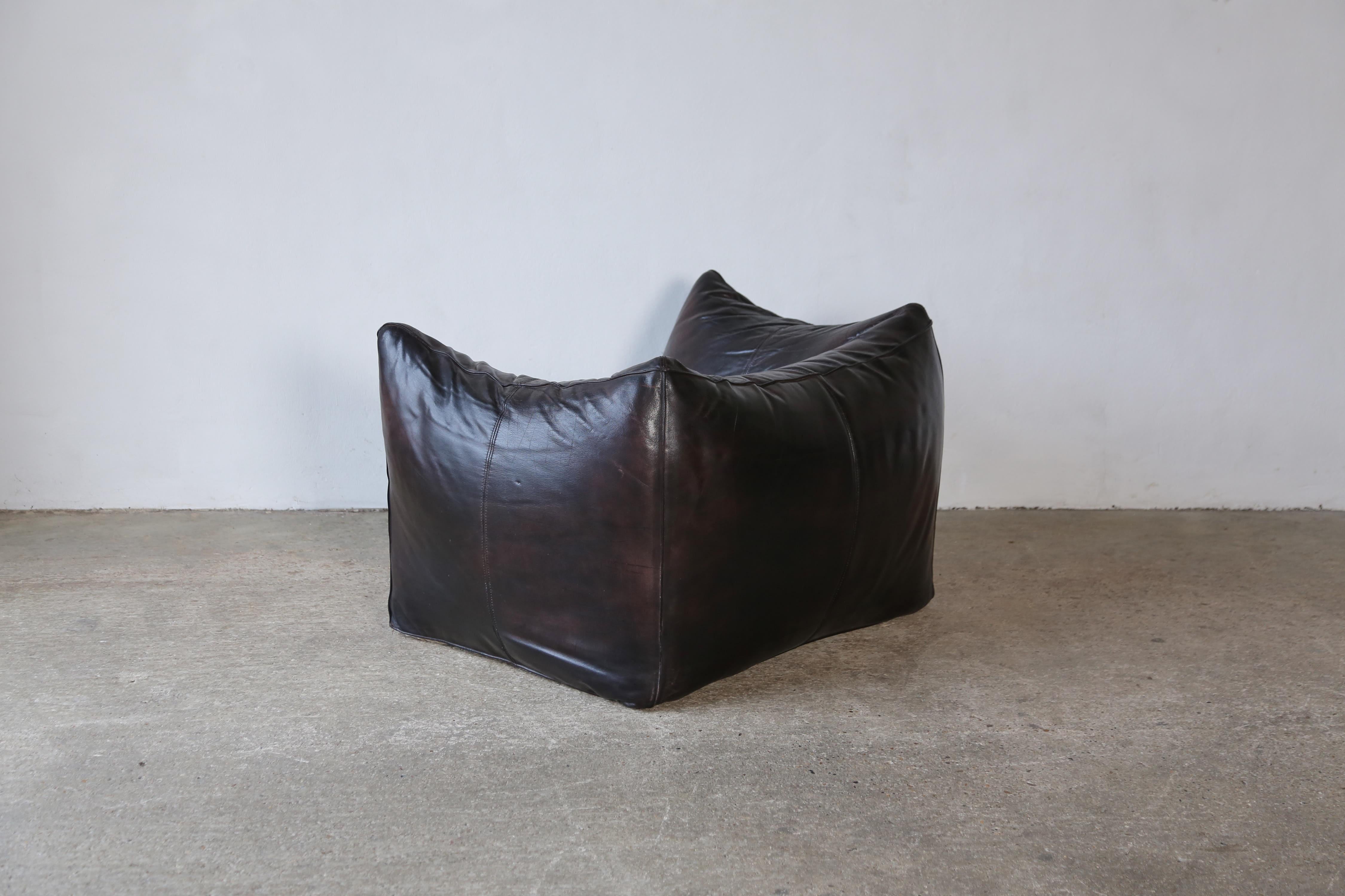 Early Mario Bellini Le Bambole Lounge Chair, Original Leather, C&B Italia, 1970s For Sale 7