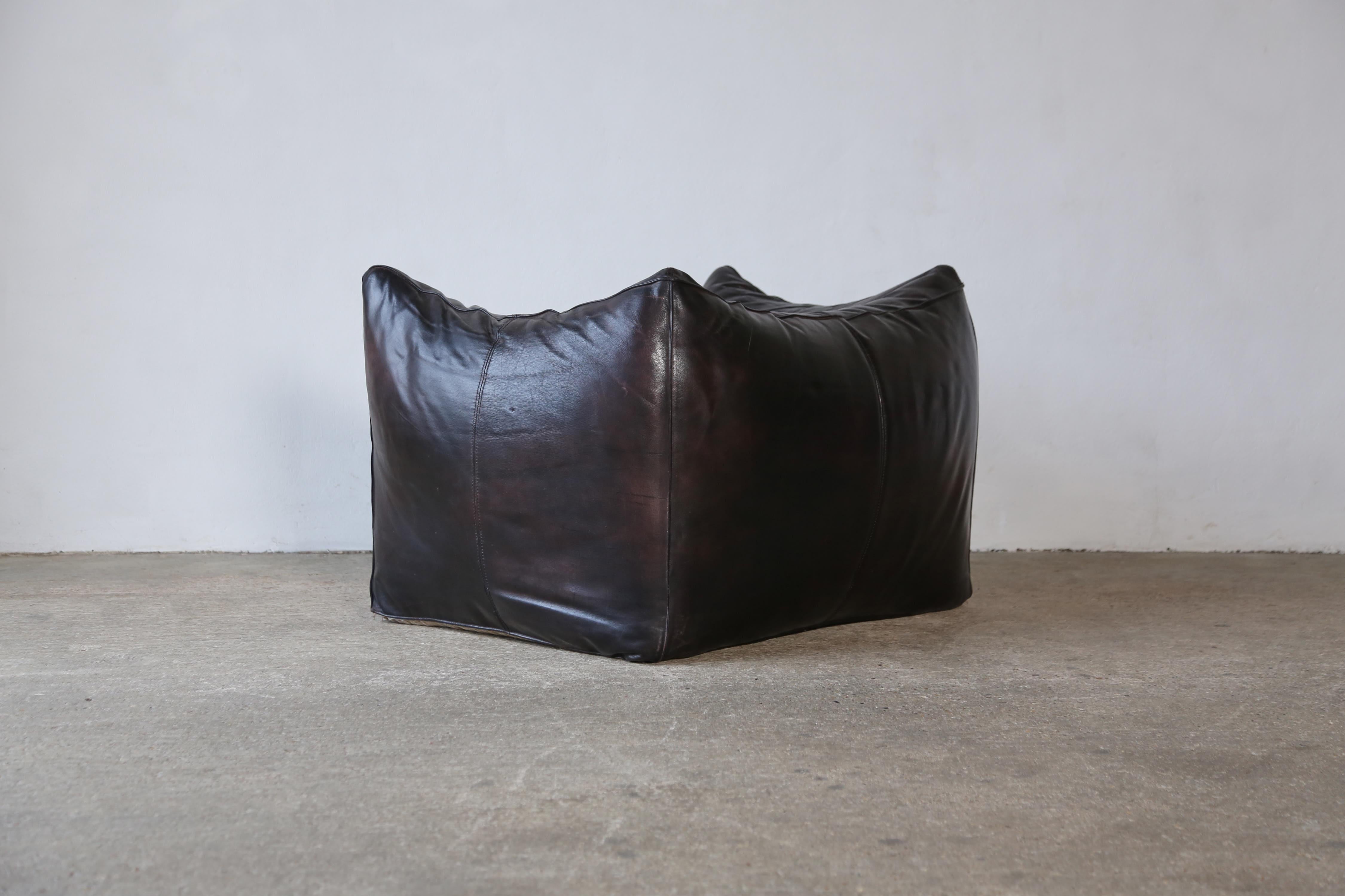 Early Mario Bellini Le Bambole Lounge Chair, Original Leather, C&B Italia, 1970s For Sale 8