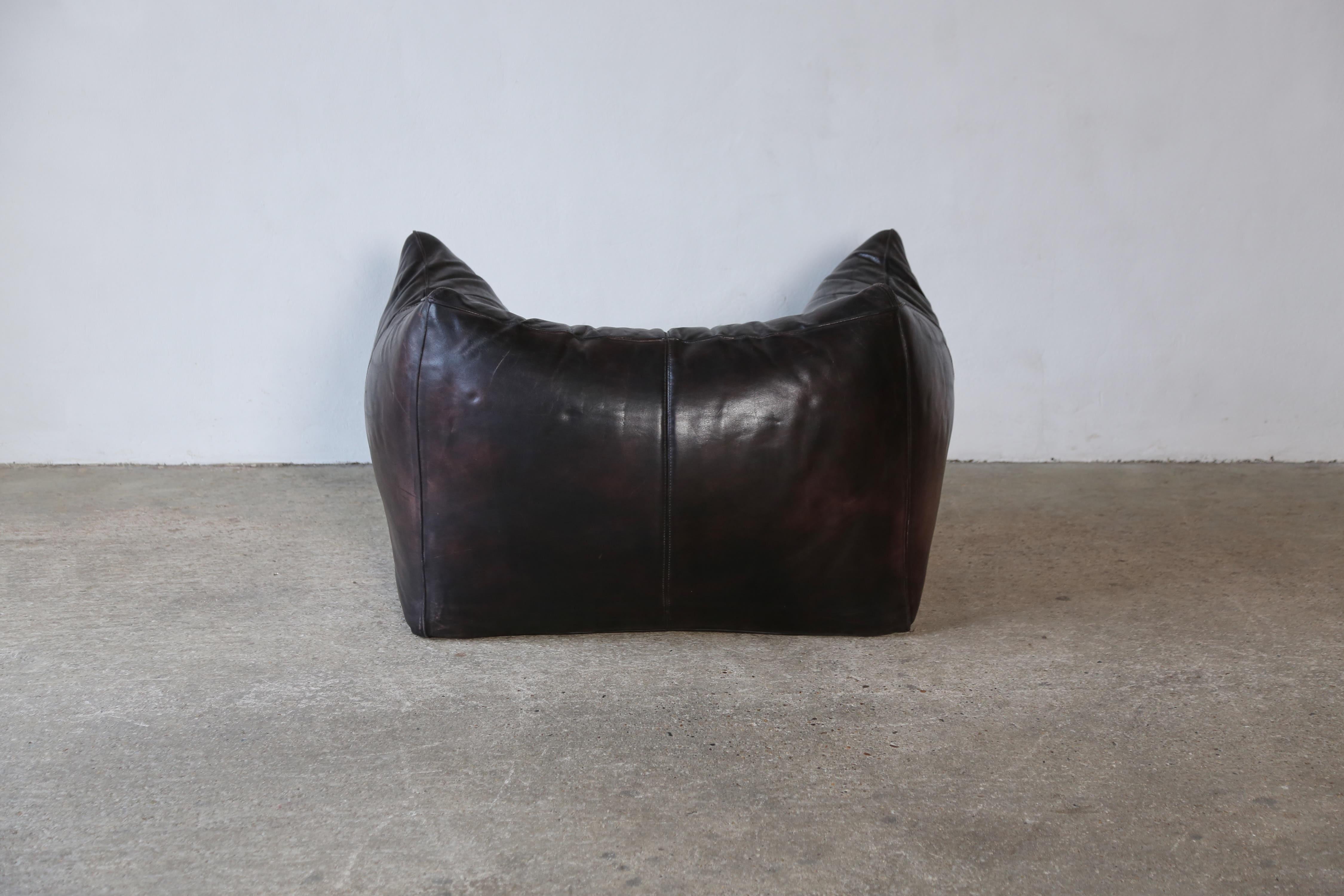 Early Mario Bellini Le Bambole Lounge Chair, Original Leather, C&B Italia, 1970s For Sale 9