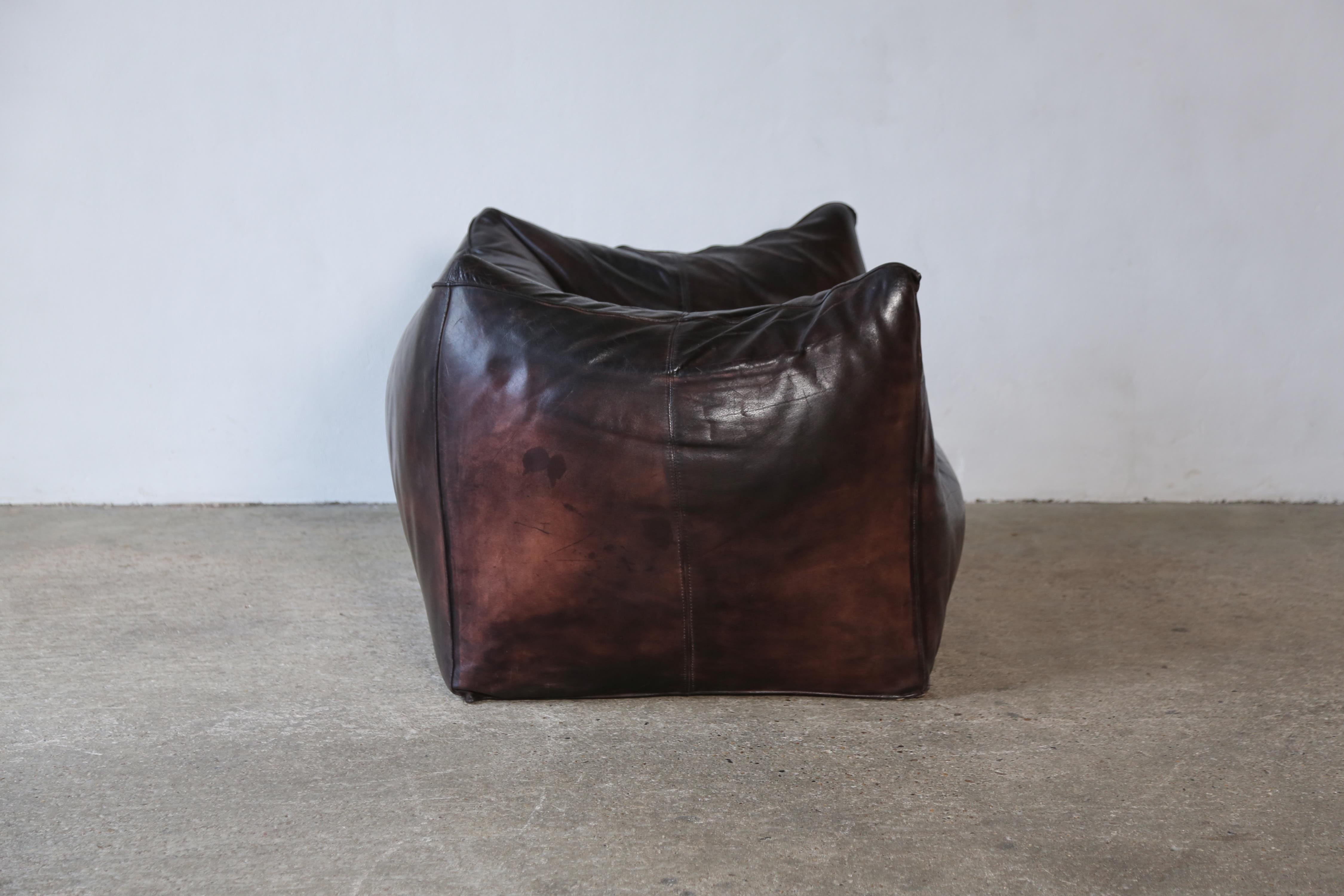 Early Mario Bellini Le Bambole Lounge Chair, Original Leather, C&B Italia, 1970s For Sale 13