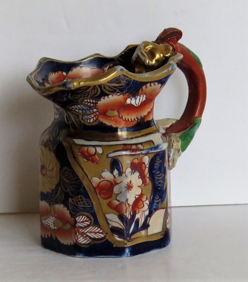 Early Mason's Ironstone Cream Jug or Pitcher in School House Pattern, circa 1820 4