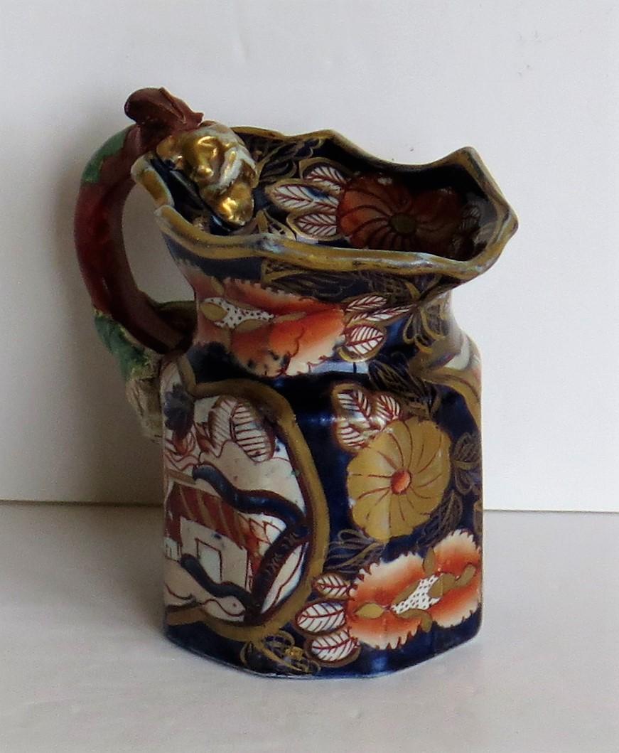 Early Mason's Ironstone Cream Jug or Pitcher in School House Pattern, circa 1820 In Good Condition In Lincoln, Lincolnshire