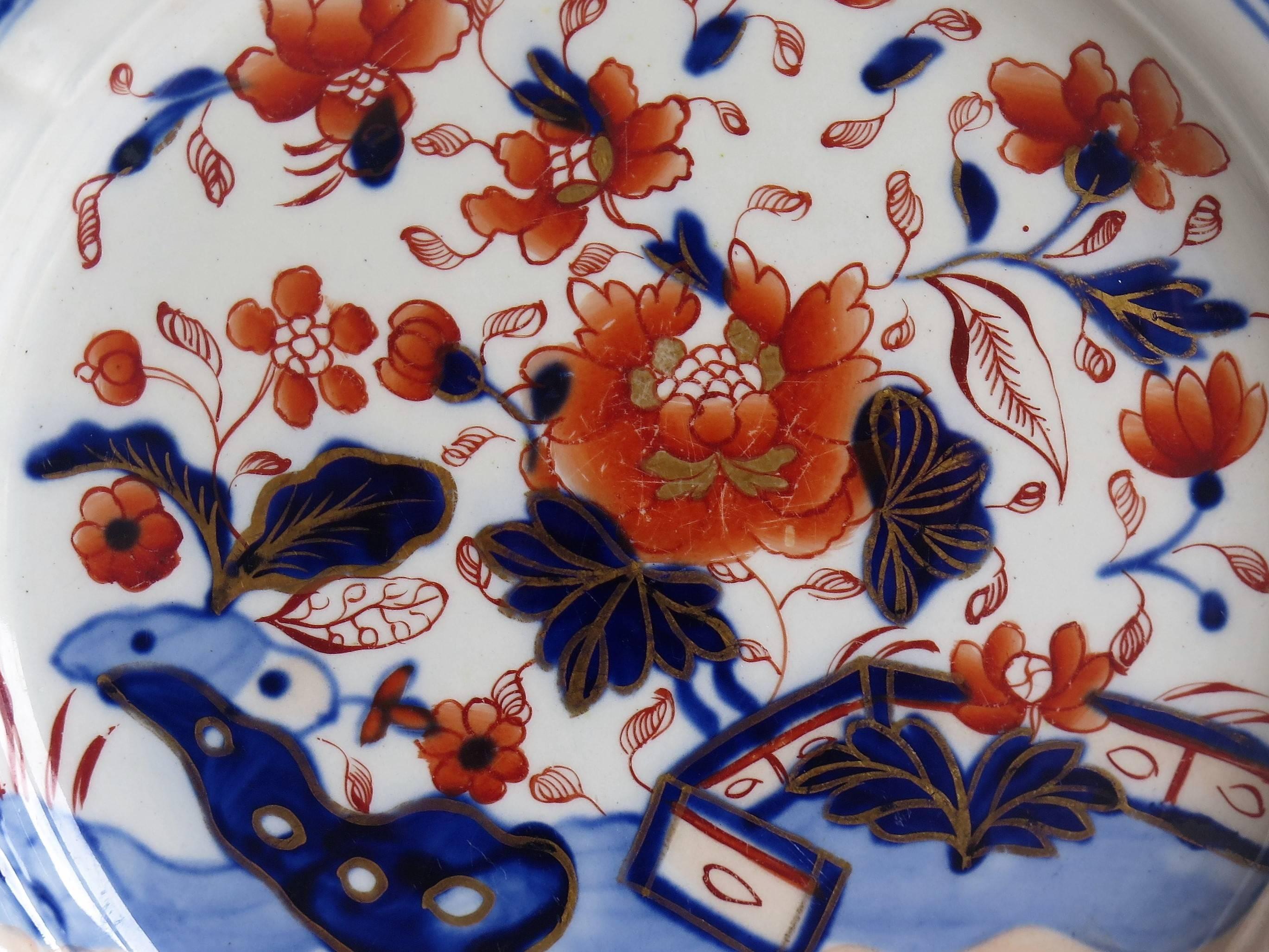 Early Mason's Ironstone Desert Plate or Dish in Fence Japan Pattern, circa 1815 6