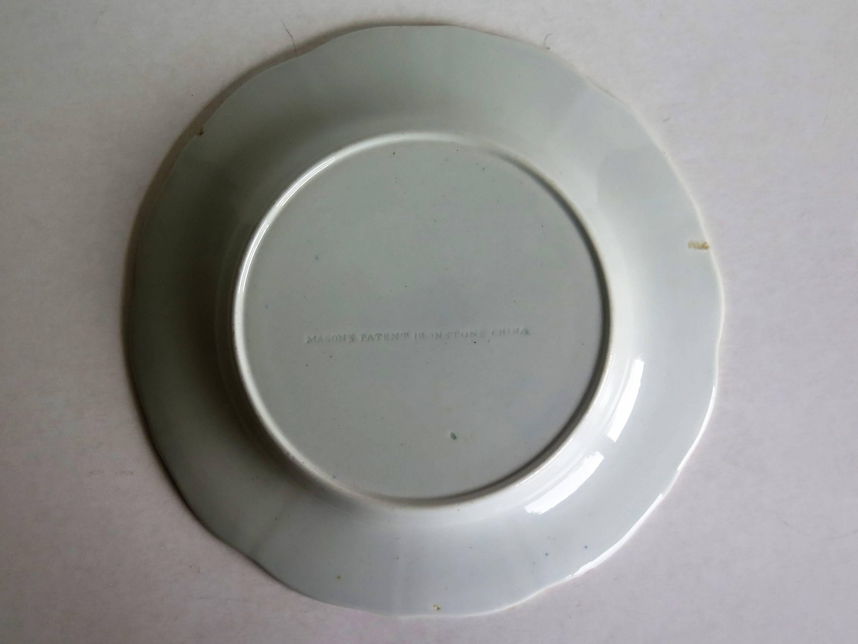 Early Mason's Ironstone Desert Plate or Dish in Fence Japan Pattern, circa 1815 8