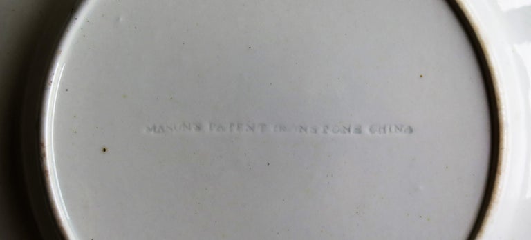 Early Mason's Ironstone Dish or Plate Flowers and Wheels Rare Pattern ...