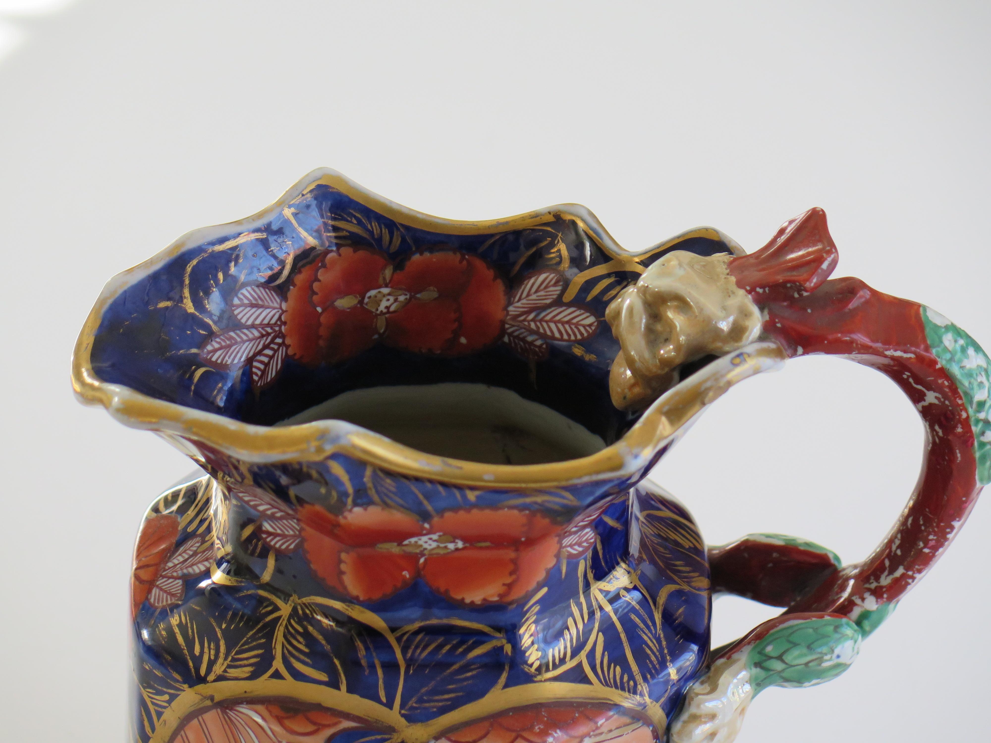Jarra o cántaro grande de Mason's Ironstone con diseño de escuela, hacia 1820 en venta 3