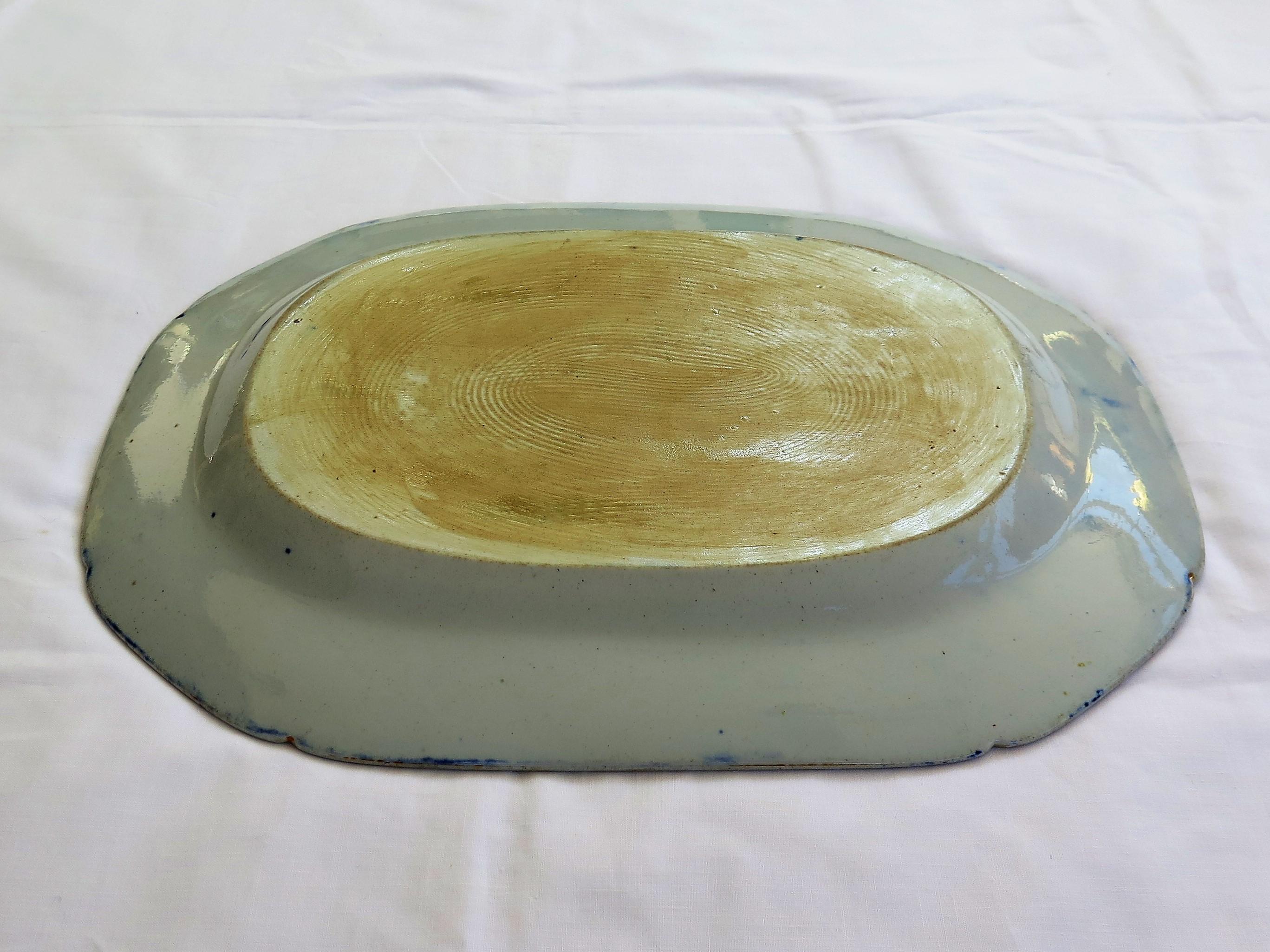 Early Mason's Ironstone Large Platter Meat Plate Japan Basket Pattern, Ca 1815 6