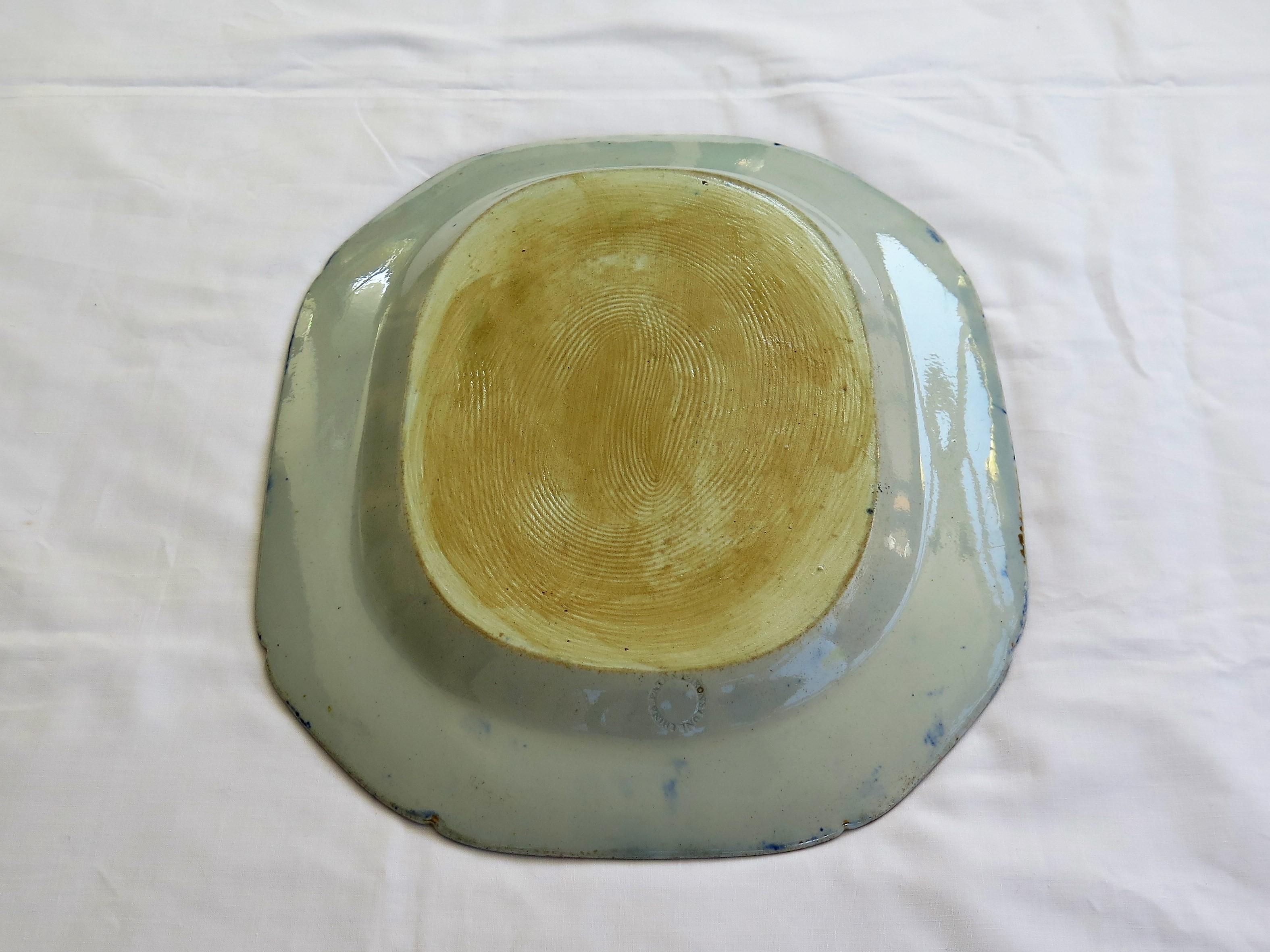Early Mason's Ironstone Large Platter Meat Plate Japan Basket Pattern, Ca 1815 7