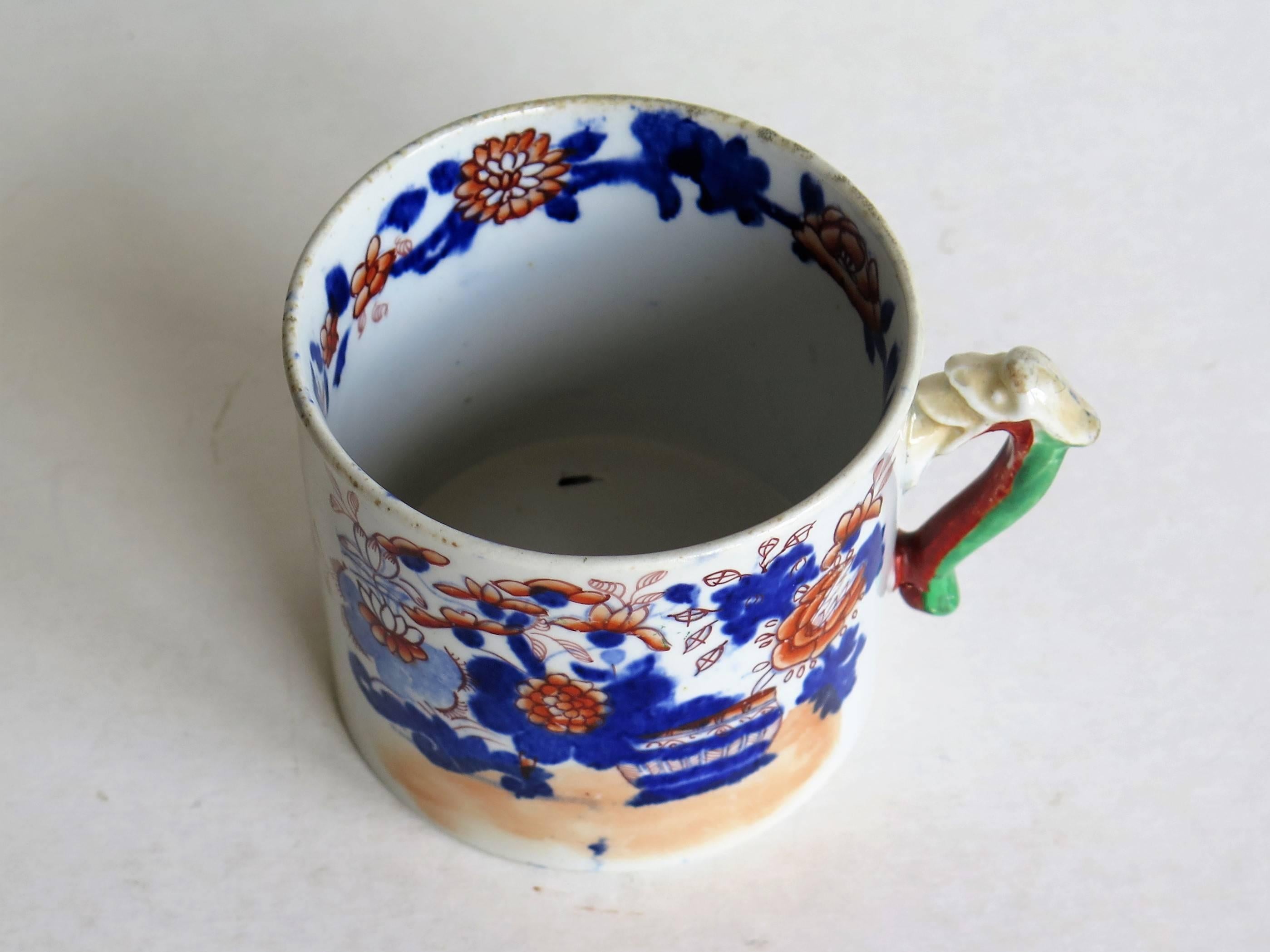 19th Century Early Mason's Ironstone Mug, Japan Basket Pattern, circa 1815-1820