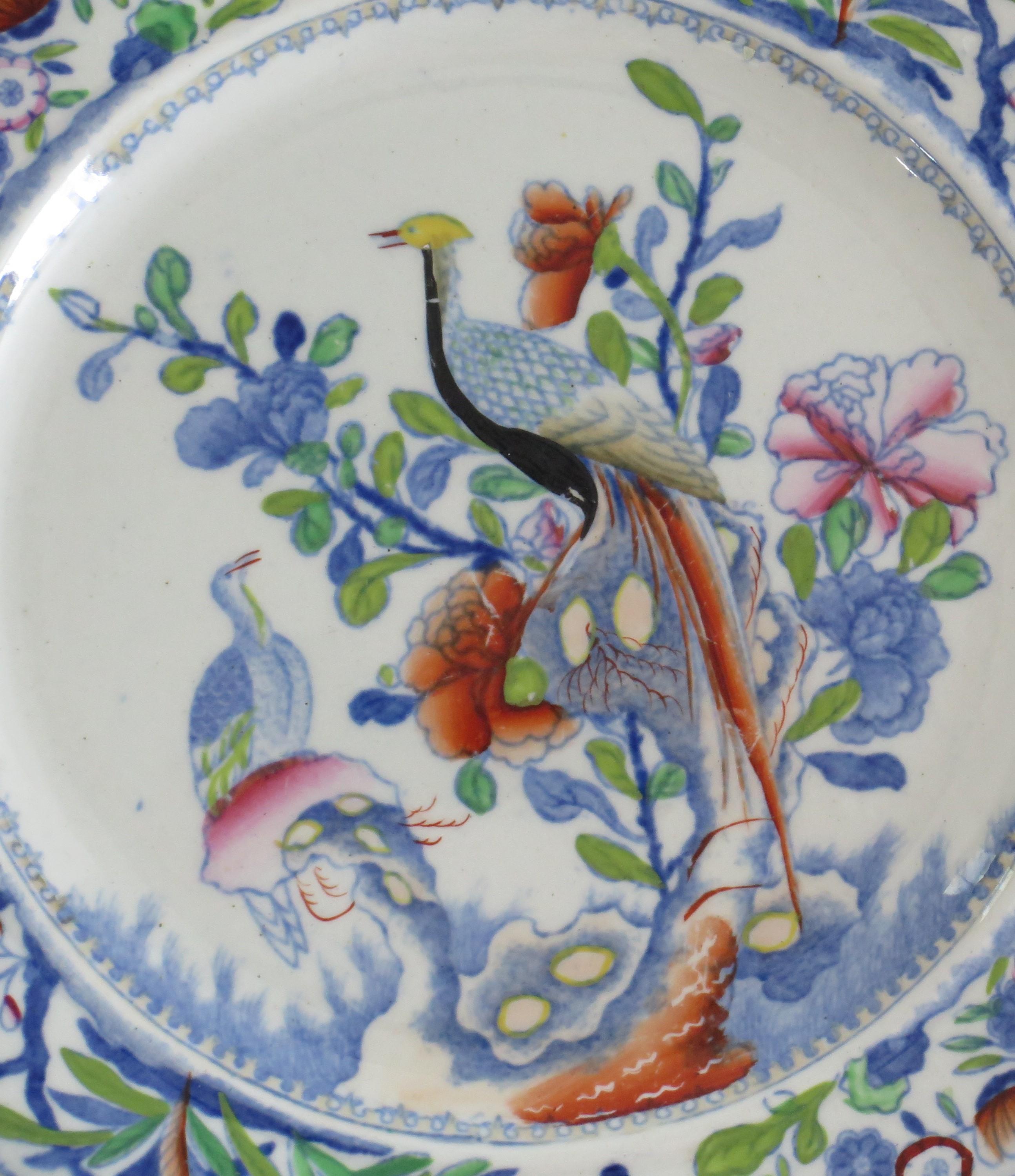 Chinoiserie Early Mason's Ironstone Side Plate in Oriental Pheasant Pattern, Ca 1818 For Sale