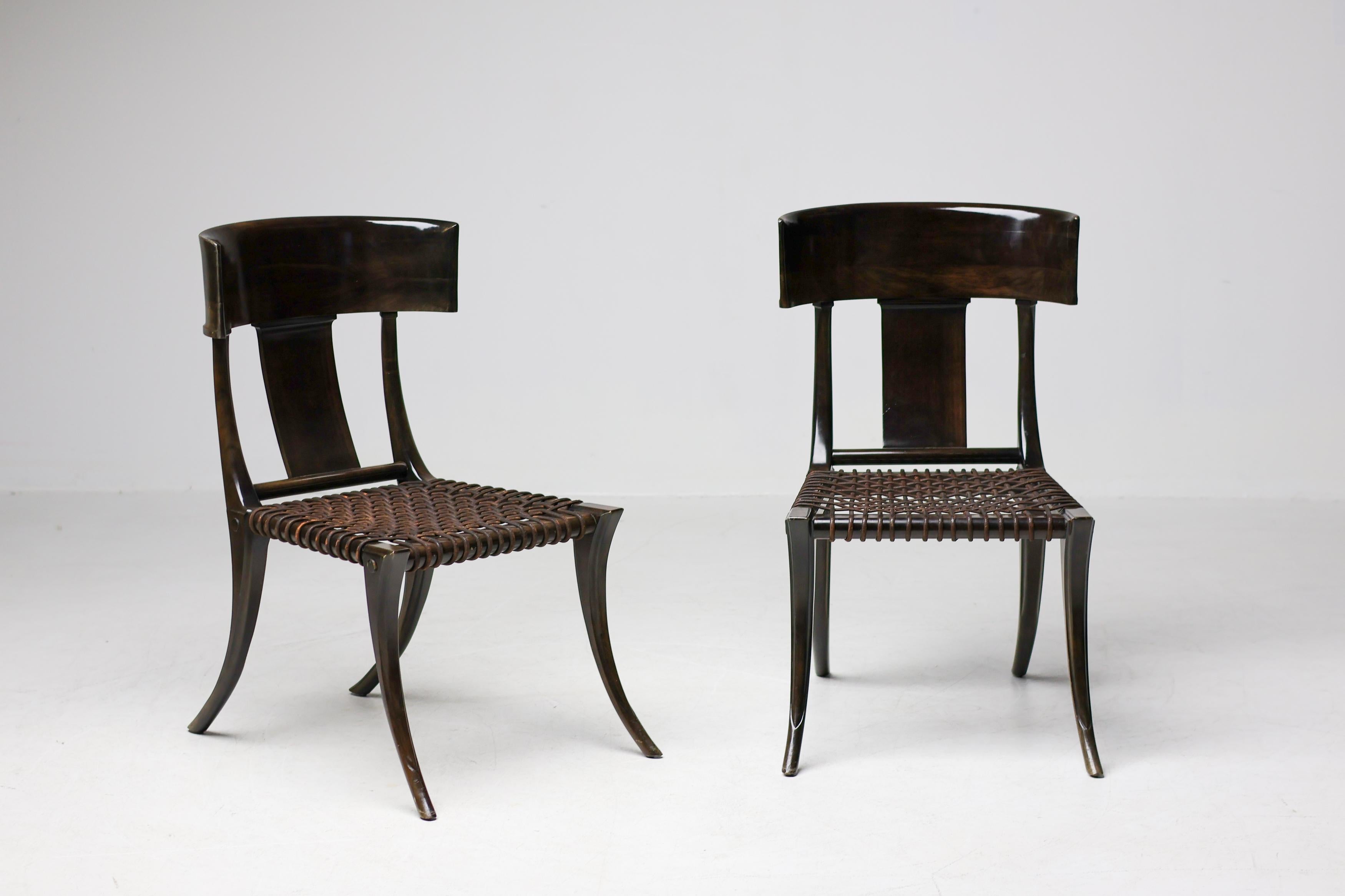 Early Matching Pair, T.H. Robsjohn-Gibbings Klismos Chairs for Saridis of Athens For Sale 3