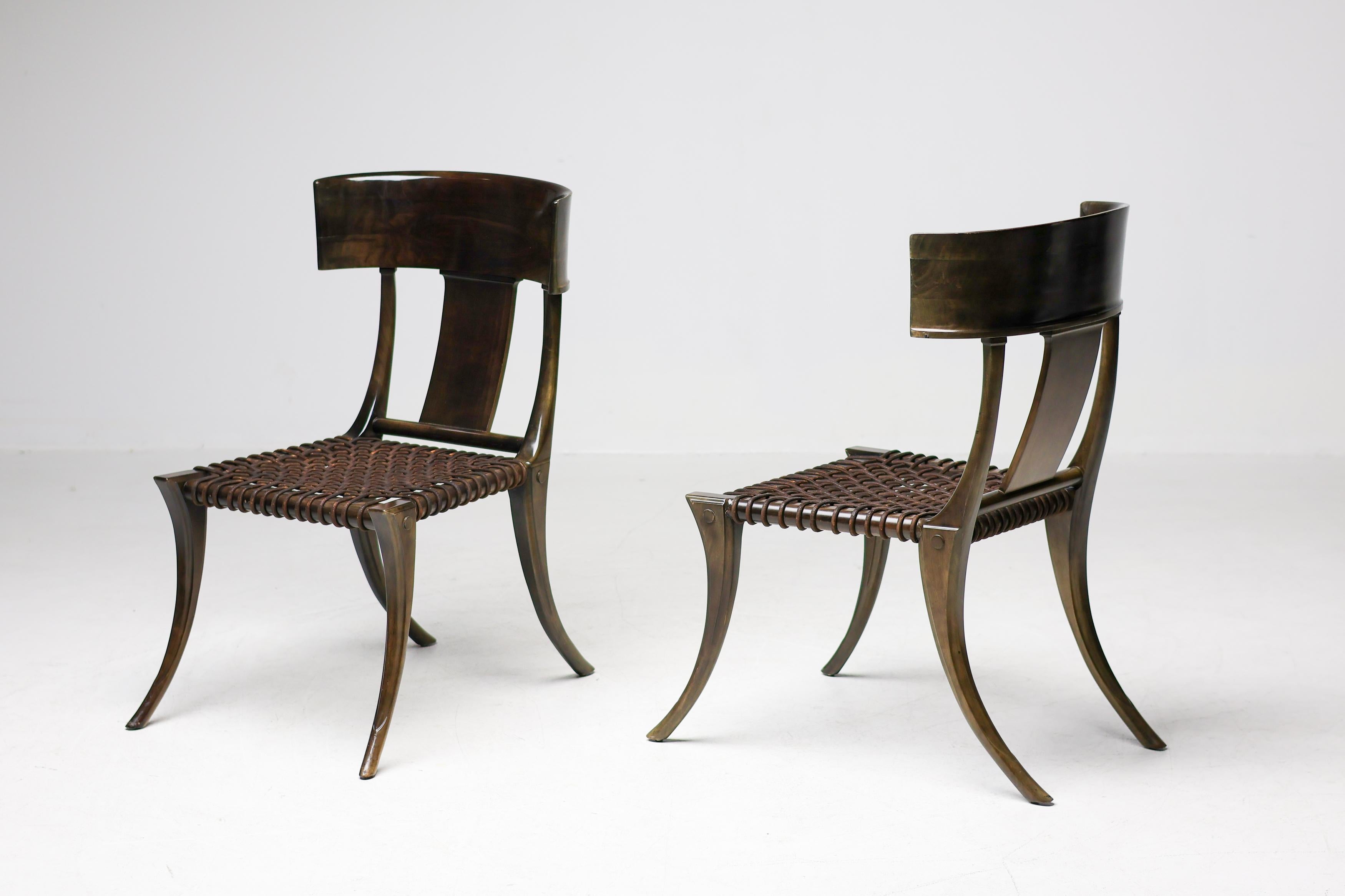 Early Matching Pair, T.H. Robsjohn-Gibbings Klismos Chairs for Saridis of Athens For Sale 9