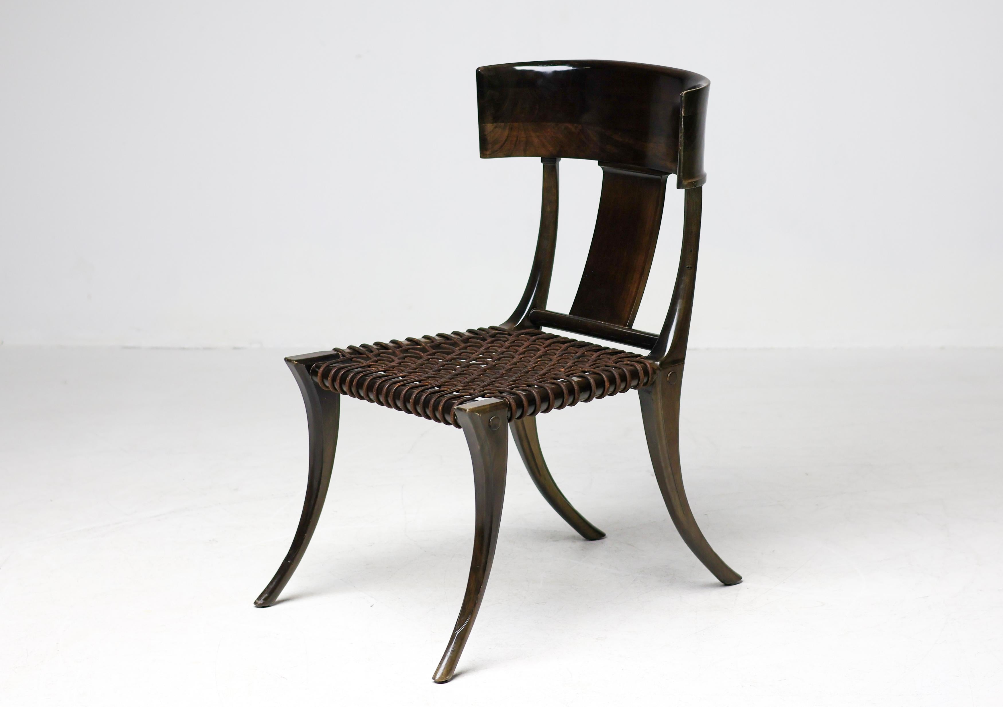 Mid-Century Modern Early Matching Pair, T.H. Robsjohn-Gibbings Klismos Chairs for Saridis of Athens For Sale