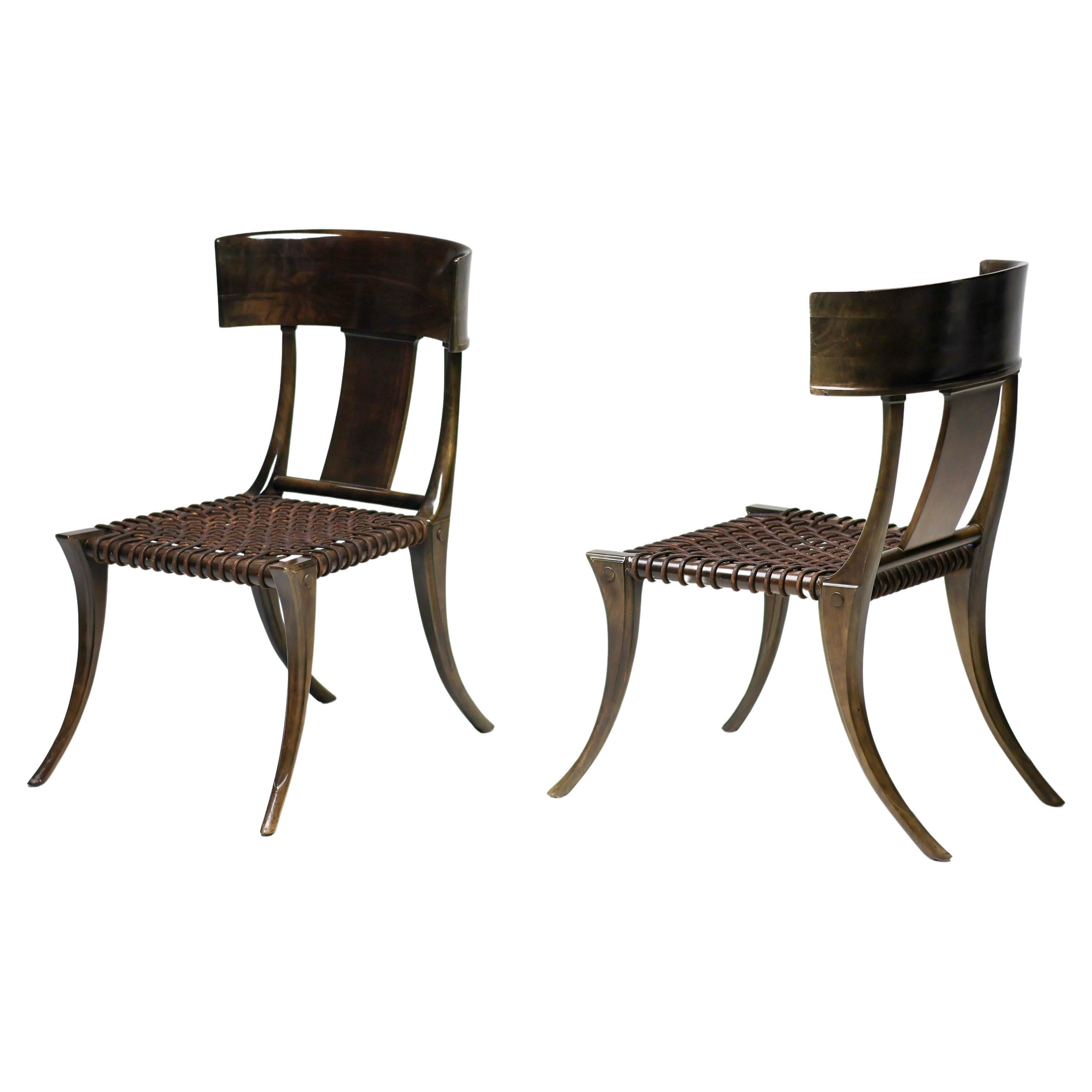 Early Matching Pair, T.H. Robsjohn-Gibbings Klismos Chairs for Saridis of Athens For Sale