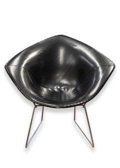 Sedia MCM Bertoia per Knoll in metallo e pelle Diamond Associate Accent Chair