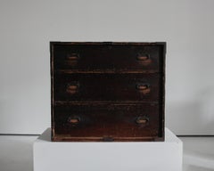 Early Meiji Period Wabi Sabi Three Drawers Tansu/Chest of Drawers