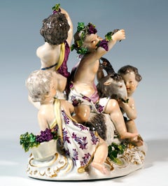 Groupe de cupidons de Meissen ancien "Allégorie de l'automne", par J.J. Kaendler, Allemagne, vers 1760