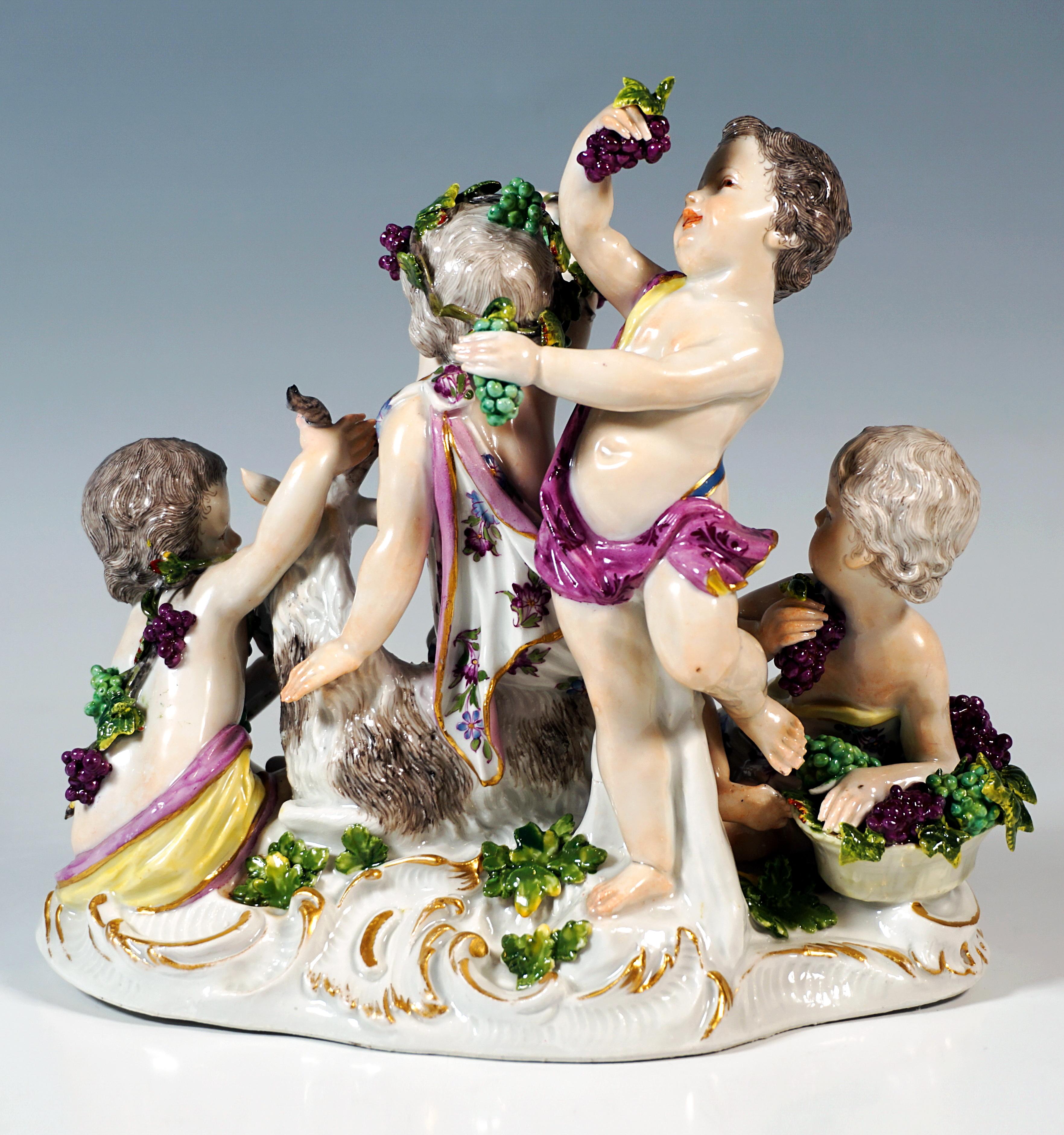 Rococo Groupe de cupidons de Meissen ancien 