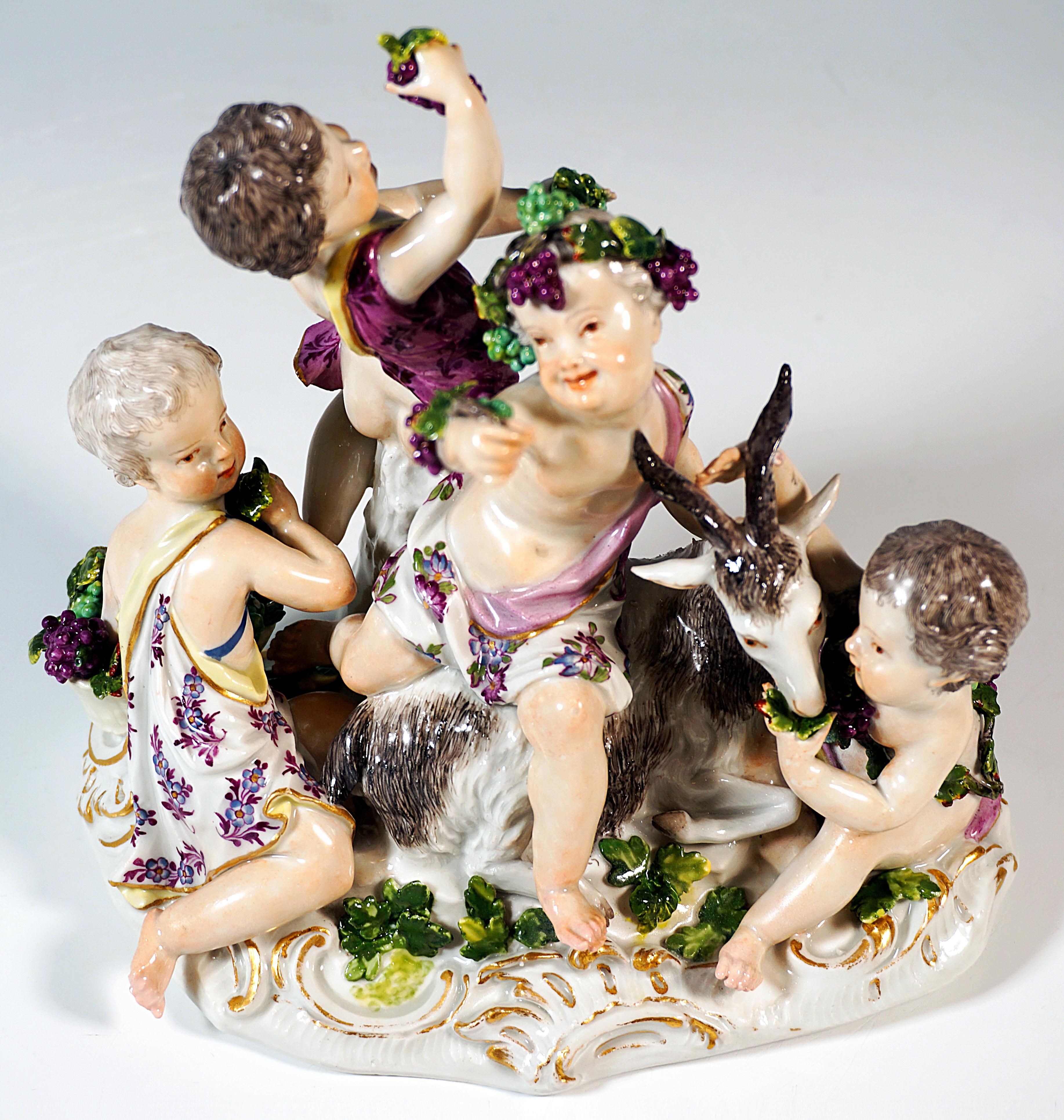 Fait main Groupe de cupidons de Meissen ancien 