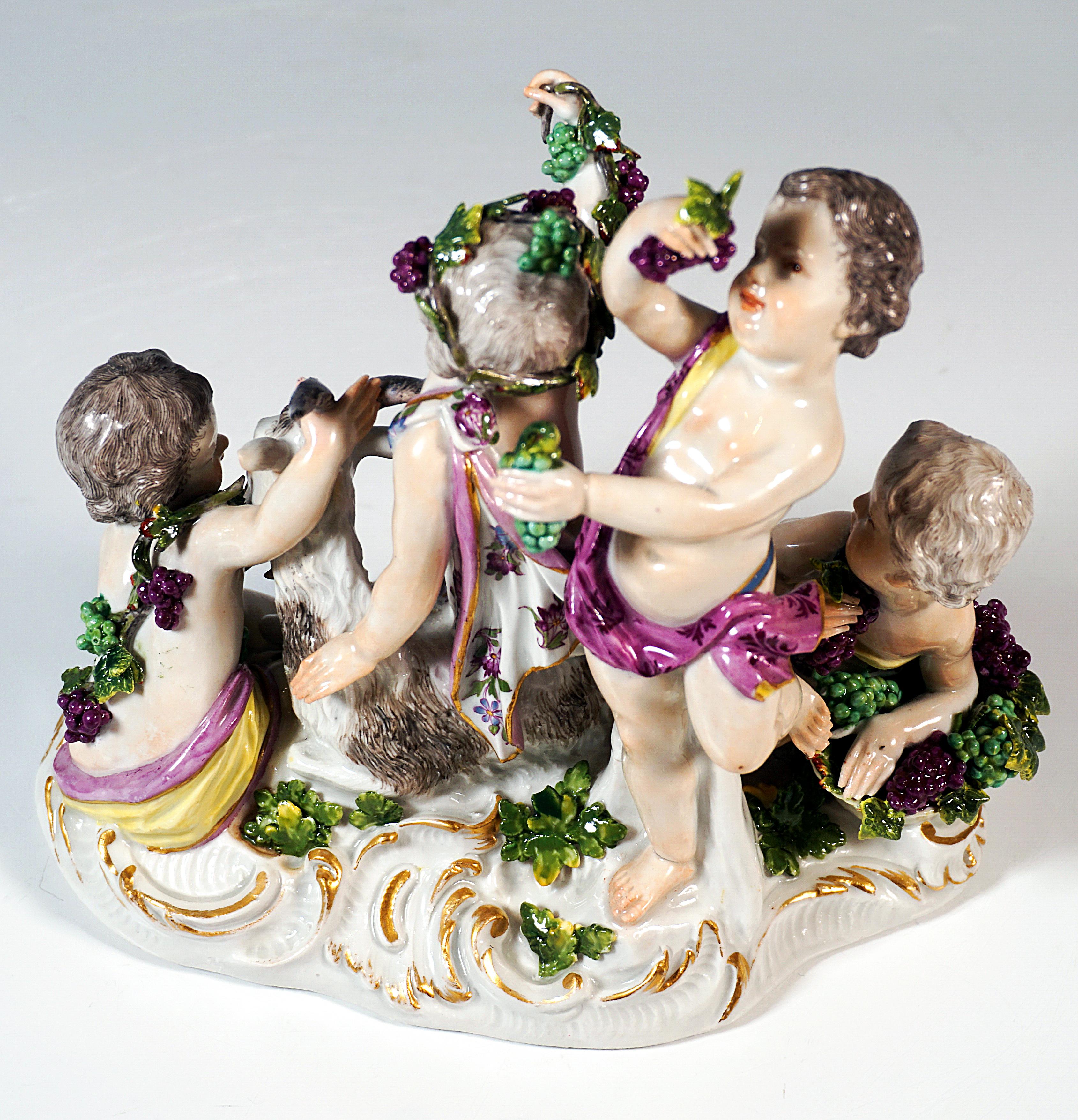 Groupe de cupidons de Meissen ancien 